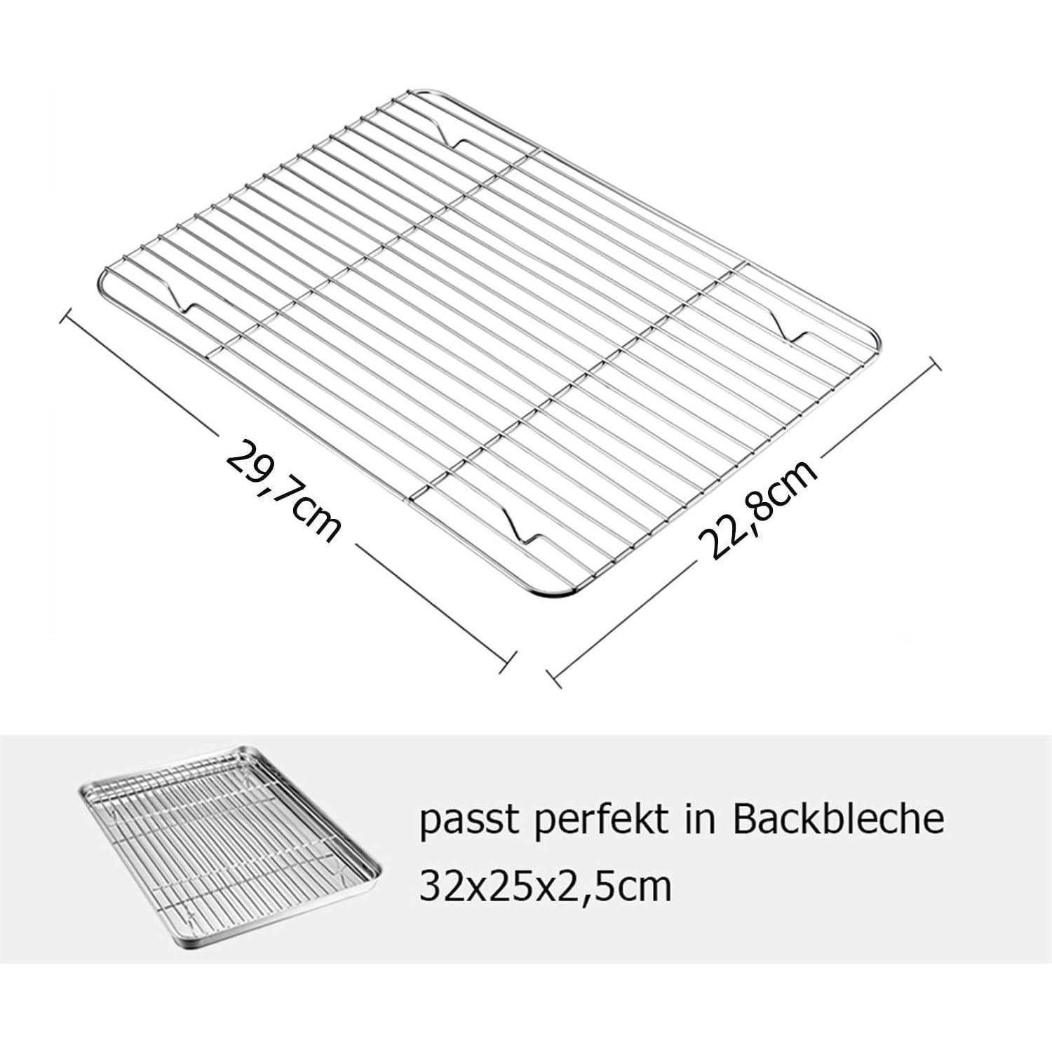 Abkühlgitter 2er-Set Edelstahl Braten Backen Grillen Kühlen 29,7 x