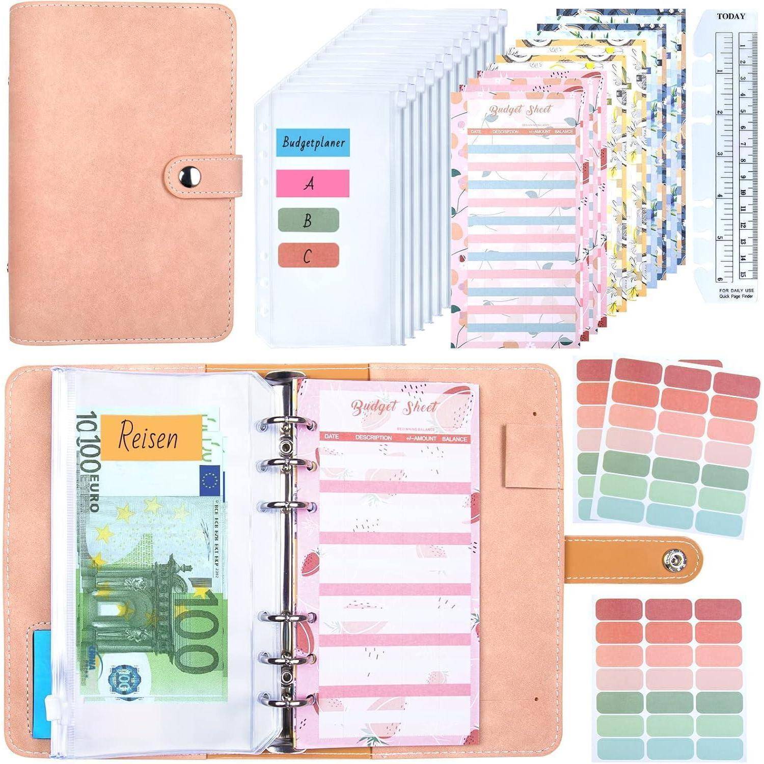 Budget Binder A6 Geldumschlagmethode Spar Challenge Buch