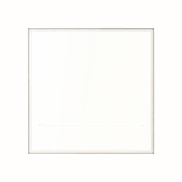 Ein einfaches weißes Quadrat mit einer dünnen horizontalen Linie nahe dem unteren Rand, zentriert.