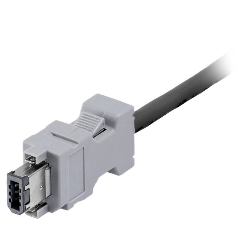 Ein FireWire-Kabel mit einem 4-poligen Anschluss an einem Ende, das verwendet wird, um Geräte wie digitale Kameras zum Datentransfer mit Computern zu verbinden.