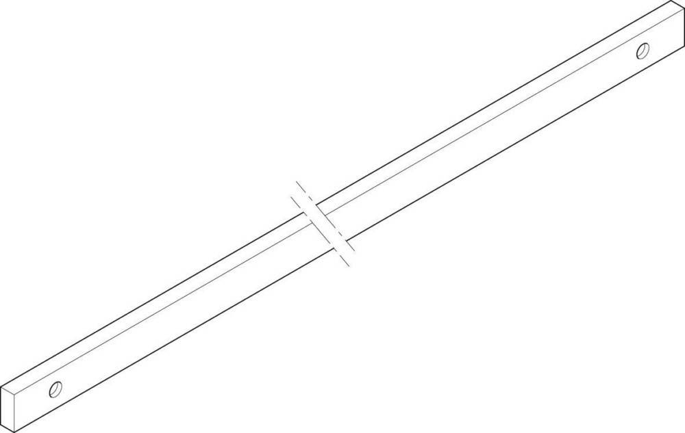 Zeichnung eines Schwertes von der Seite, die eine lange, schmale Klinge mit einer einfachen Parierstange und einem Griff zeigt.