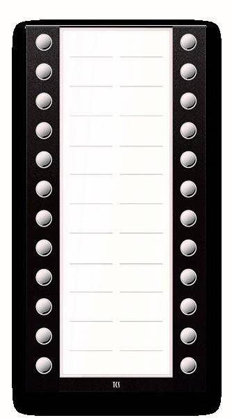 Eine schwarze und weiße Kinoleinwand mit Reihen leerer Buchstabenfelder, umrahmt von Glühbirnen.