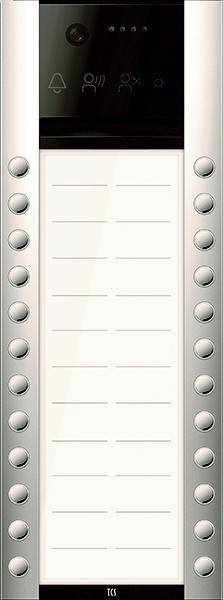 Eine metallische Theaterrand mit Reihen runder Lichter, die einen leeren vertikalen Raum für Text oder Bilder umrahmen.