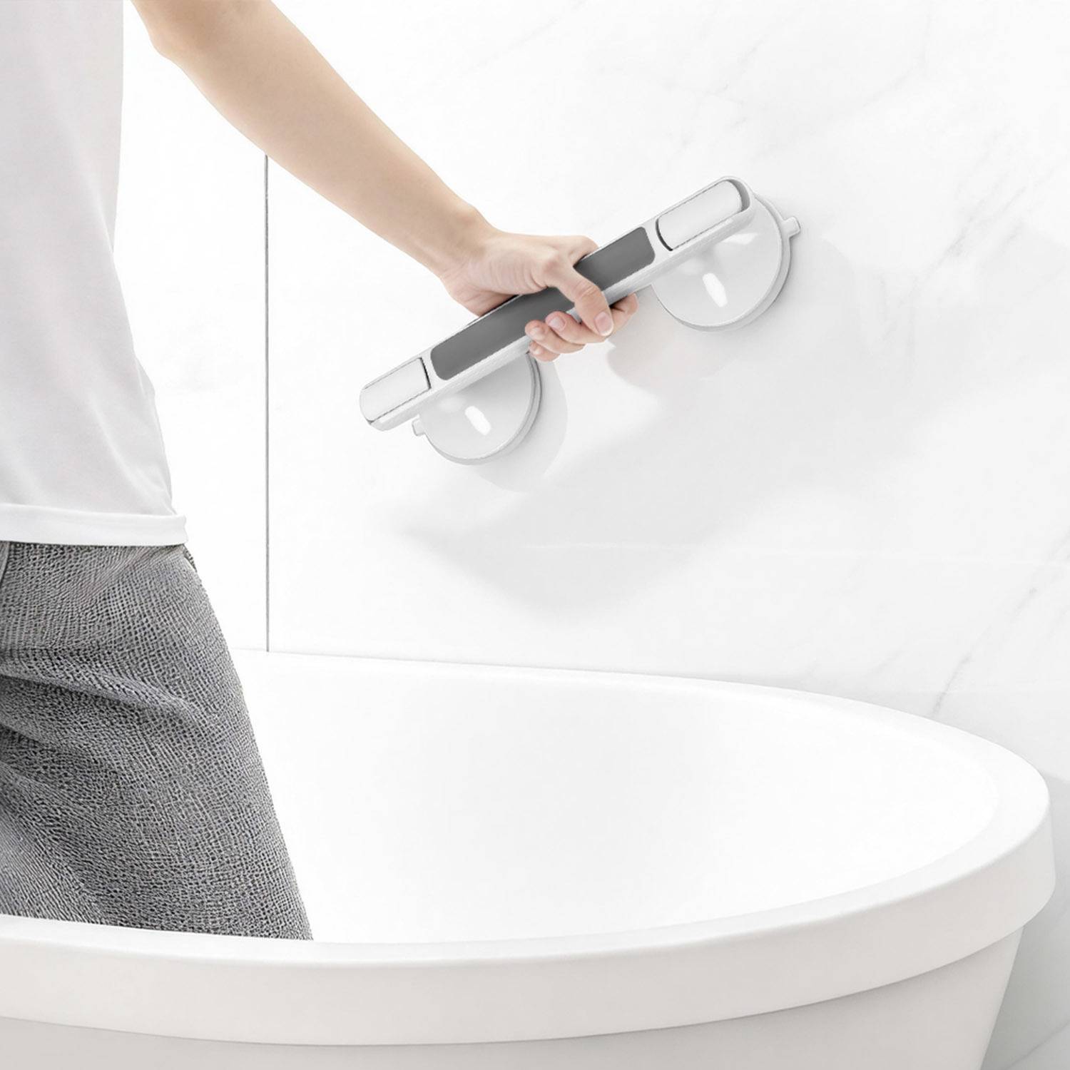 Haltegriff Dusche Haltegriff mit Saugnapf und Schnellentriegelung Badewannengriff für Badezimmer, Kinder und ältere Menschen