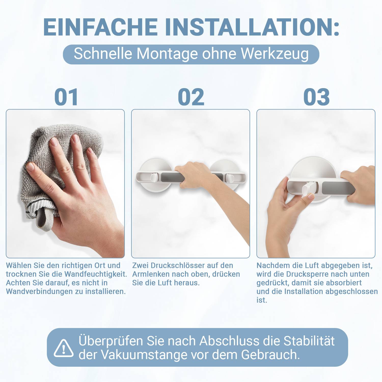 Haltegriff Dusche Haltegriff mit Saugnapf und Schnellentriegelung Badewannengriff für Badezimmer, Kinder und ältere Menschen