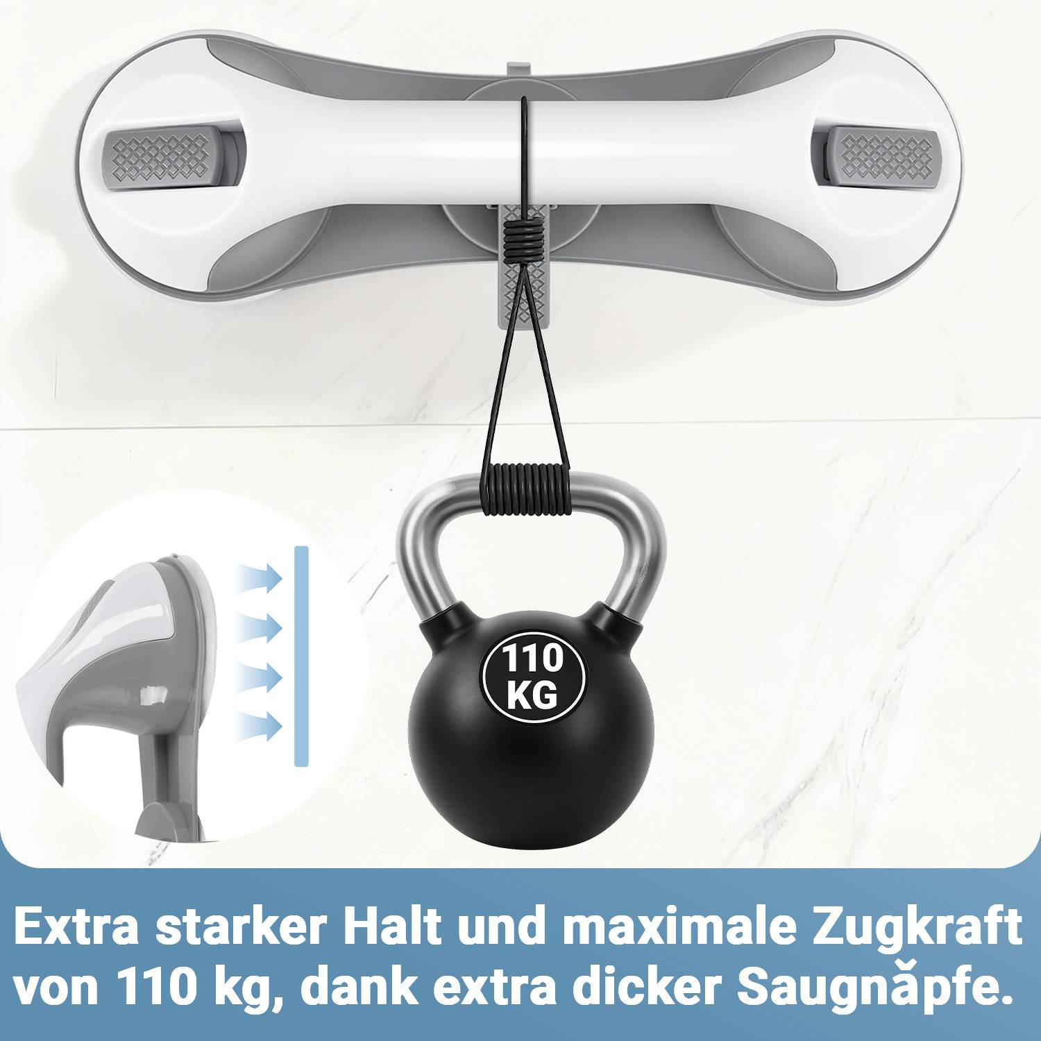 2 Stück Haltegriff Dusche Haltegriff mit Saugnapf und Schnellentriegelung Badewannengriff für Badezimmer, Kinder und ältere Menschen