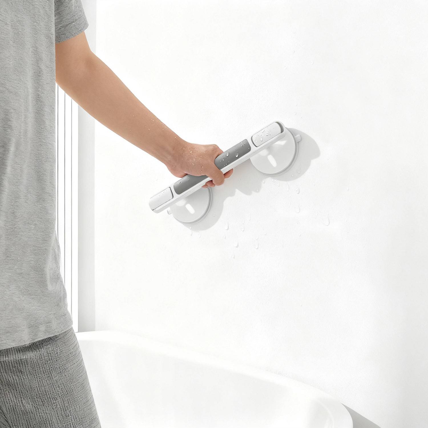 Haltegriff Dusche, Mobile Dusche Griffstangen mit Saugnäpfen, Wannengriff ohne Bohrungen Duschgriff für Badezimmer, Kinder und Senioren