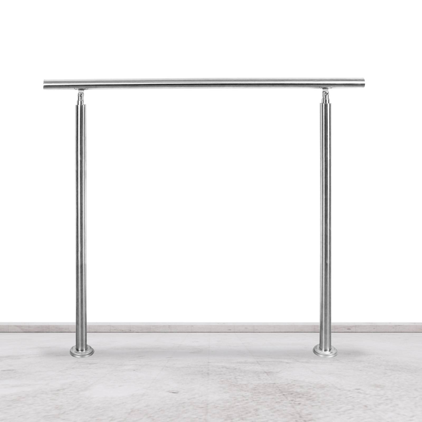 Geländer Edelstahl Handlauf TreppengeländerInnen&Außen Balkongeländer Treppenhaus Brüstung 180cm 0 Querstäbe