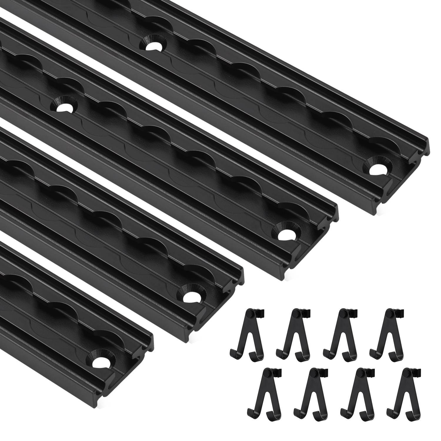 Airlineschiene Zurrschiene vierkant Set Single Fitting Endkappen Endfitting 4 x1 Meter Set