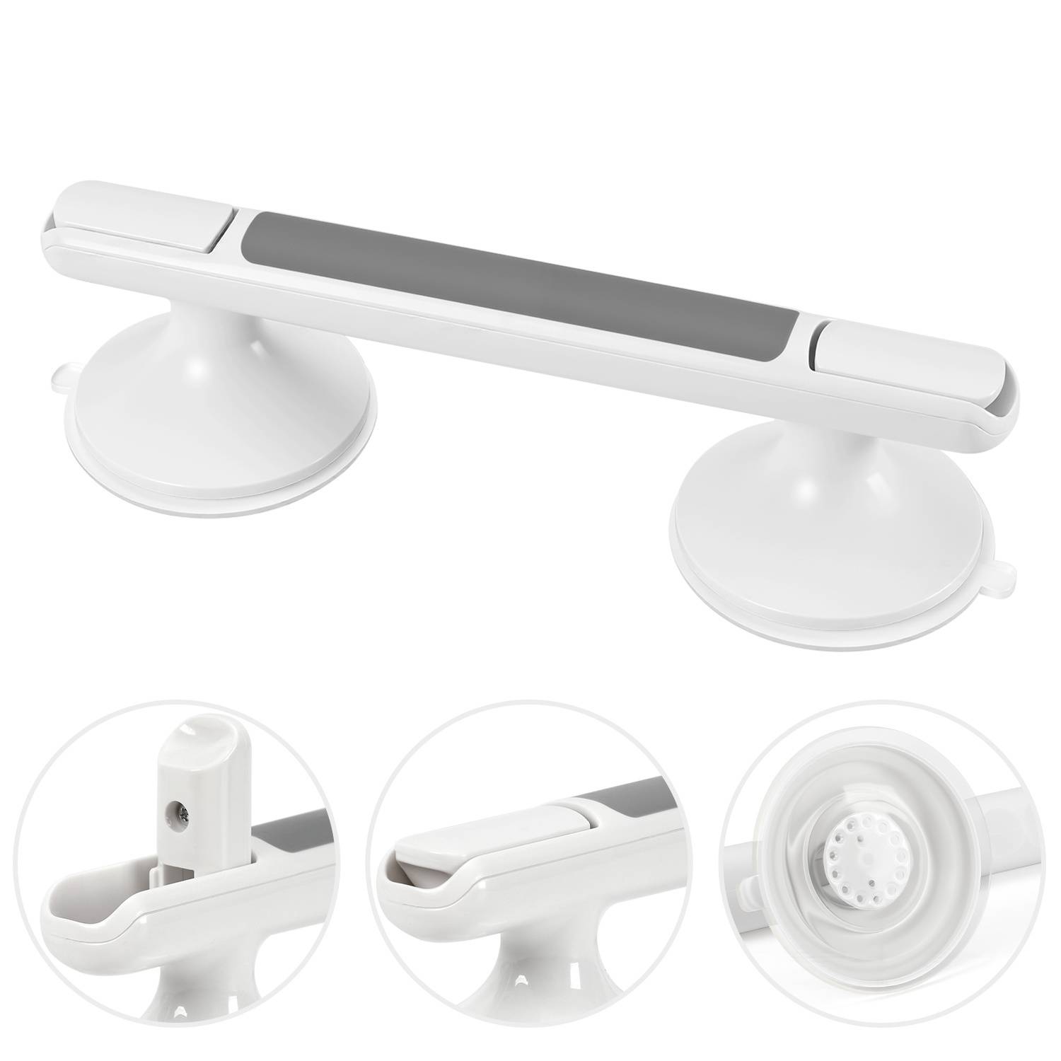 Haltegriffe für Senioren 32cm, Haltegriff Dusche ohne Bohren, Max 110kg Abnehmbarer Duschgriff mit Saugnapf, Robuster Badewannengriff für Badezimmer