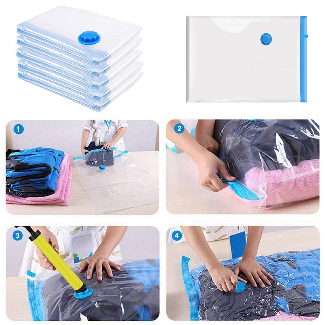 20X 80*100cm Vakuumbeutel Kleidung Aufbewahrungsbeutel Beutel Vakuum Vacuum Kleiderbeutel Set