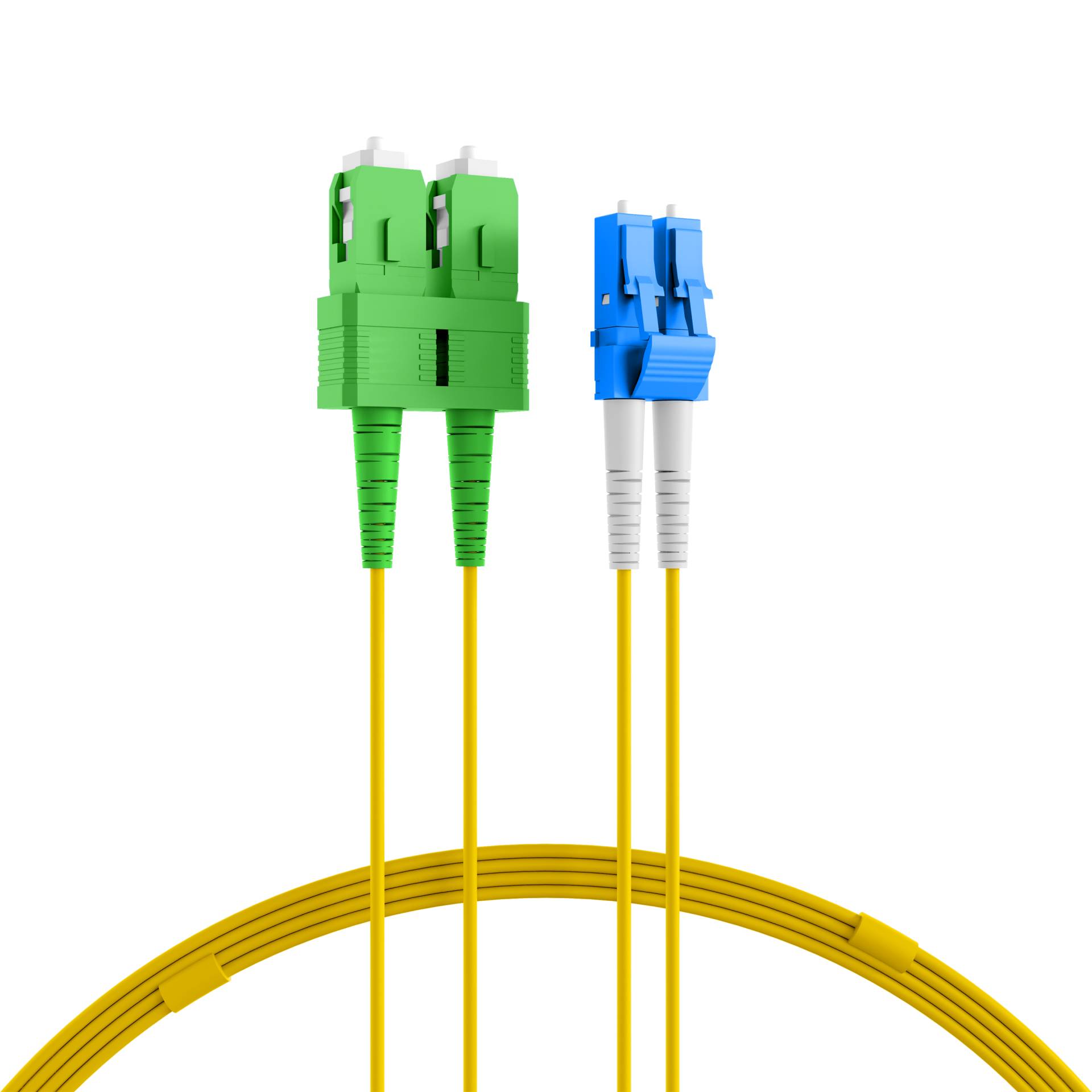 ProfiPatch Glasfaserkabel LWL Patchkabel Duplex LC-SC/APC Singlemode 9/125µ OS2 Lichtwellenleiter 5m