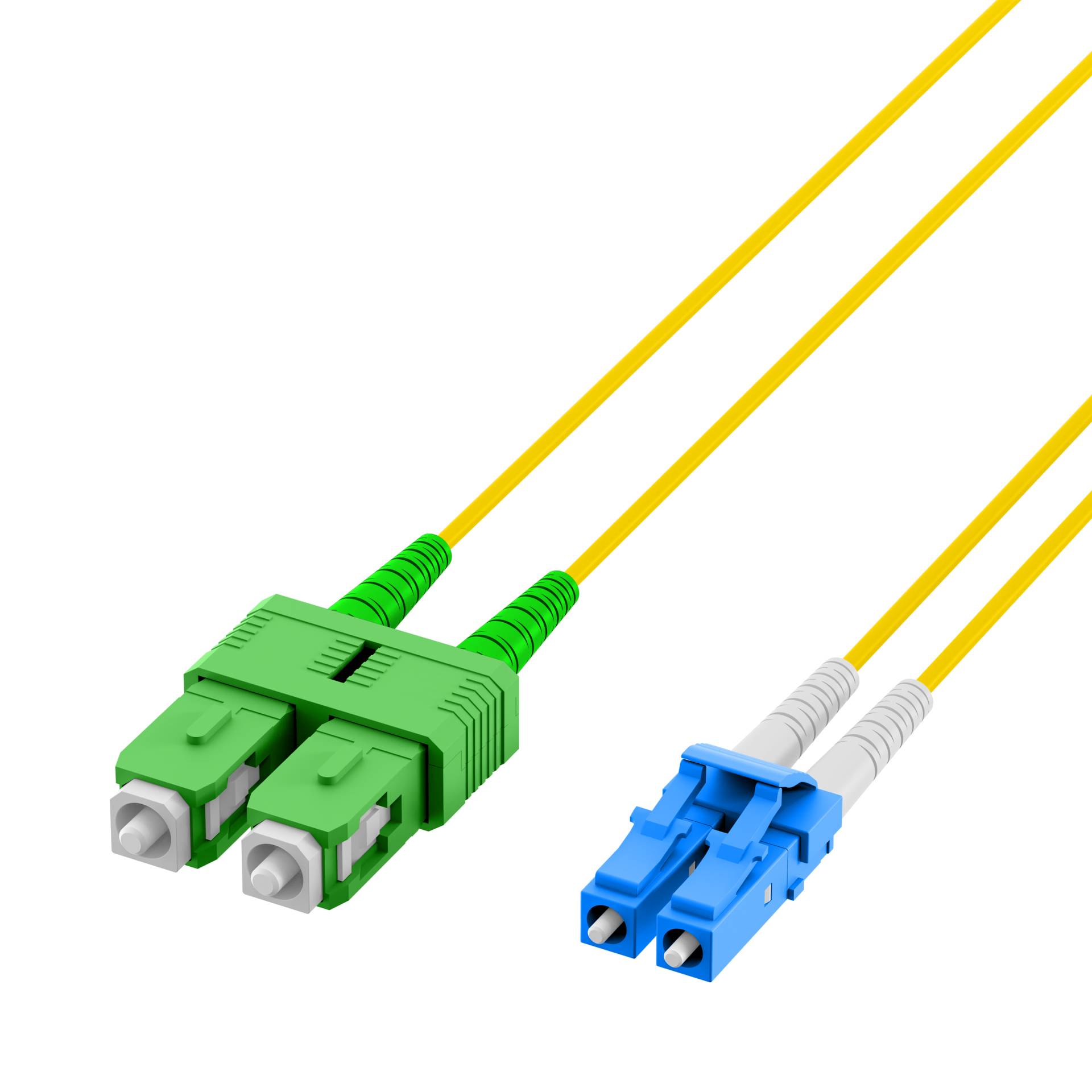 ProfiPatch Glasfaserkabel LWL Patchkabel Duplex LC-SC/APC Singlemode 9/125µ OS2 Lichtwellenleiter 5m