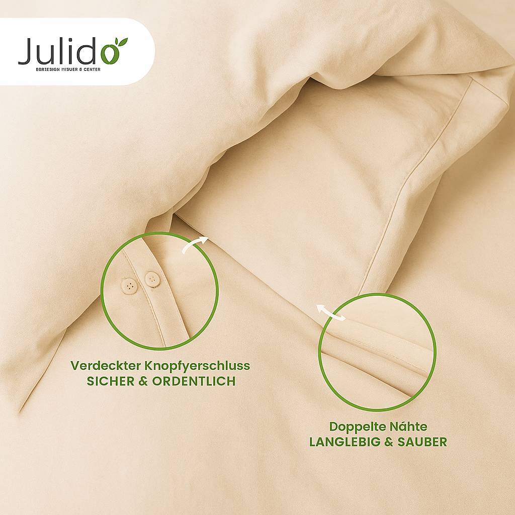 Julido Jersey Bettwäsche 135x200cm 100% Baumwolle weich atmungsaktiv Taupe