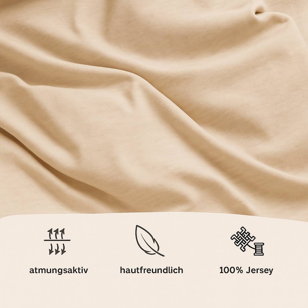 Julido Jersey Bettwäsche 135x200cm 100% Baumwolle weich atmungsaktiv Taupe