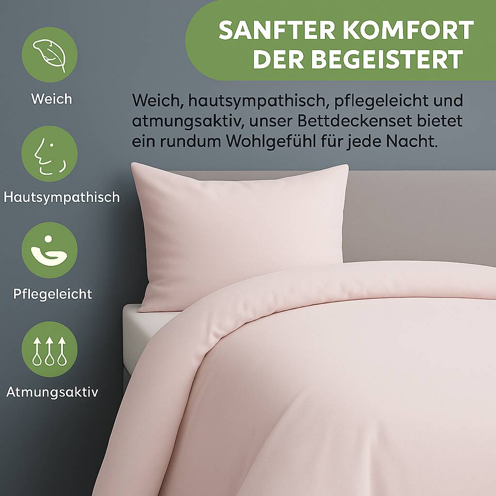 Julido Jersey Bettwäsche 135x200cm 100% Baumwolle weich atmungsaktiv Rosa Pink