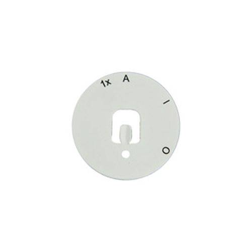 Zifferblatt mit Einstellungen '1x', 'A', 'I' und 'O'. Zentrale Öffnung zur Befestigung.