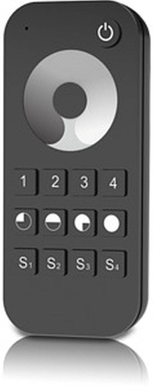 Eine Tastatur mit vier Nummern-Tasten und sechs Symbolentasten, die verschiedene kreisförmige Muster aufweist, höchstwahrscheinlich für ein Spiel oder Puzzle.