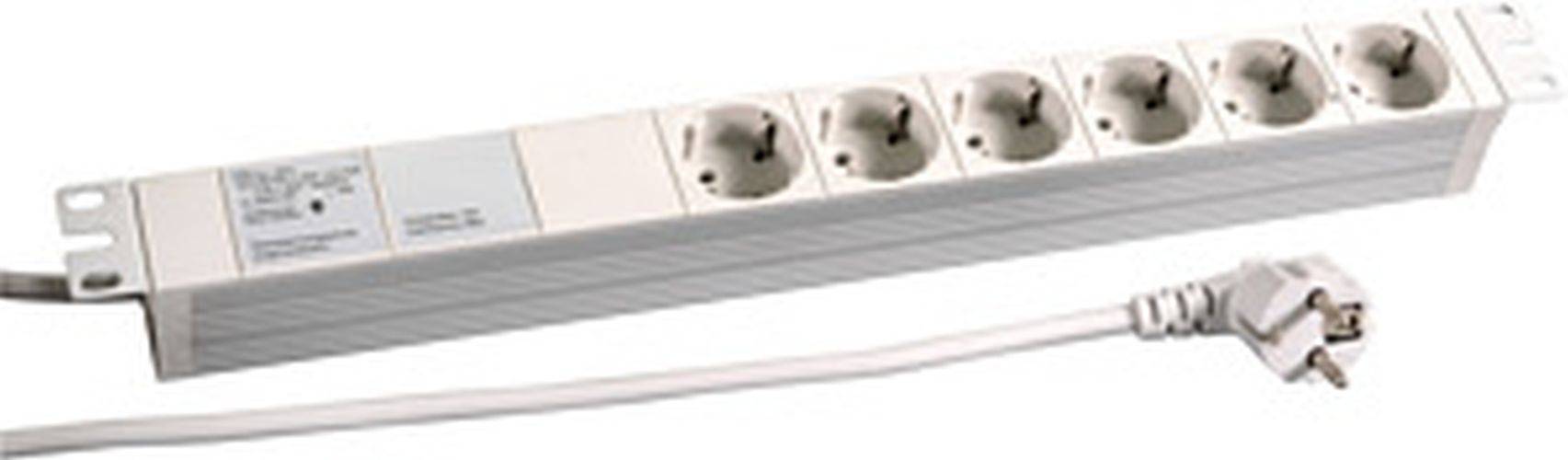 EFB Steckdosenleiste 6-fach 691689K 6xCEE7/3 mit Gerätevollschutz / 19"