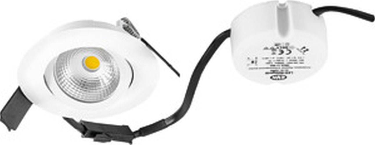 EVN LED-Deckeneinbauleuchte E44060102 6W / 3000K / 683lm / ws / ø 83mm / dimm