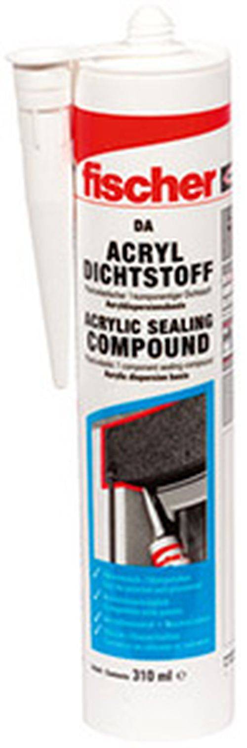 Acryl-Dichtstoff-Tube mit Etikett, auf dem 