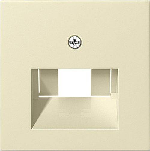 Eine cremefarbene Wandabdeckung mit einer quadratischen Öffnung in der Mitte, möglicherweise für eine Steckdose oder eine Installationsvorrichtung.