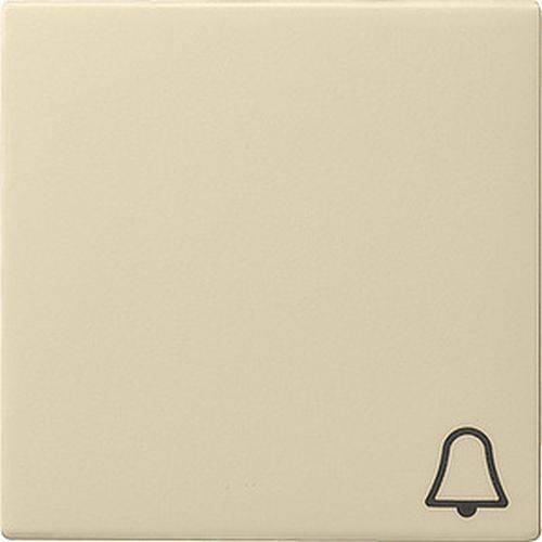 Ein beige gefliestes Quadrat mit einem kleinen schwarzen Glocken-Symbol in der unteren rechten Ecke.