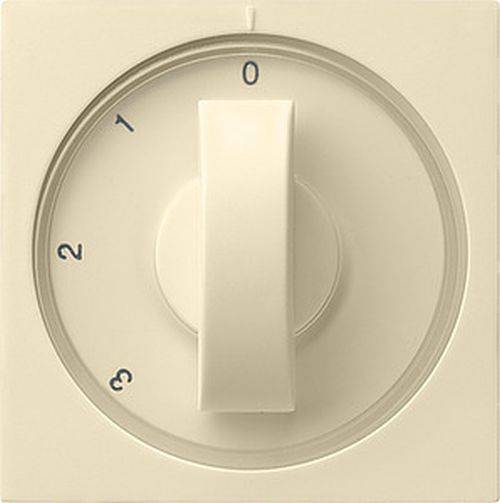 Ein beiger Drehwahlschalter mit Zahlen von 0 bis 3, der derzeit auf 0 eingestellt ist und möglicherweise zum Einstellen von Einstellungen wie Lüftergeschwindigkeit oder Heizstufen dient.