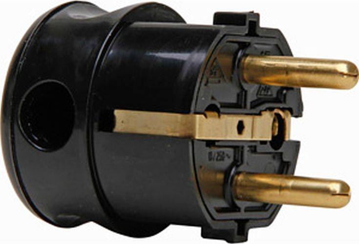 KOPP Schuko-Winkelstecker IP20 Kunststoff 1,5² schwarz