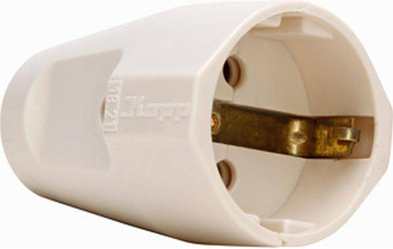 KOPP Schuko-Kupplung IP20 PP 1,5² ohne Tülle weiss