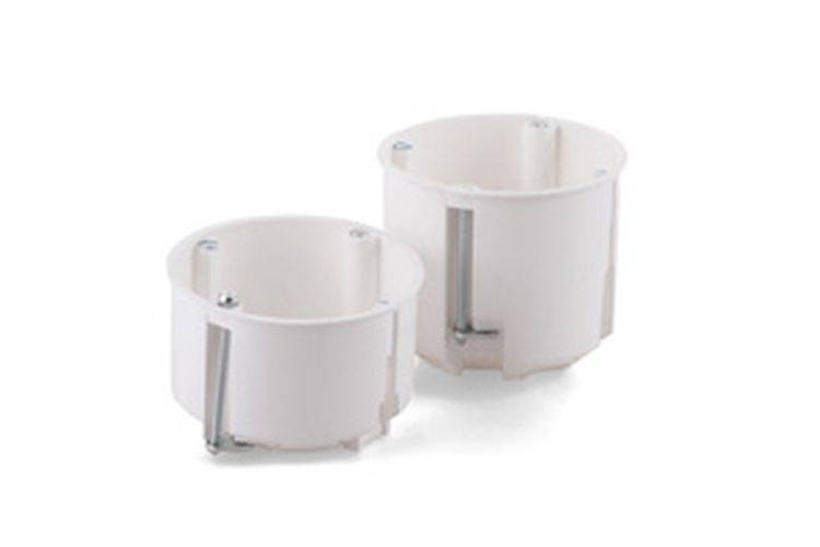 VDE HW Schalterdose halogenfrei / weiss flach, mit Metallkrallen VE25