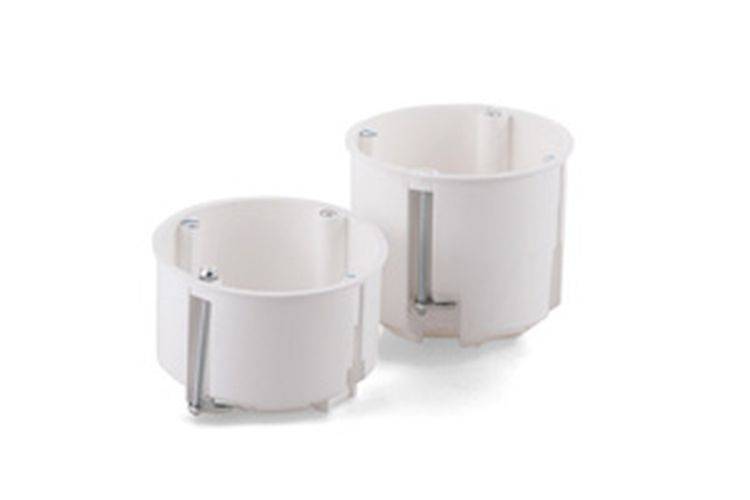 VDE HW Schalterdose halogenfrei / weiss tief, mit Metallkrallen VE25