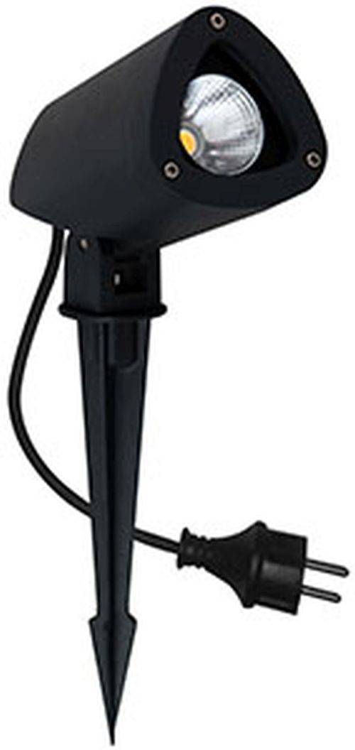 Schwarzes USB-Mikrofon auf einem Ständer mit einem gebogenen Kabel.