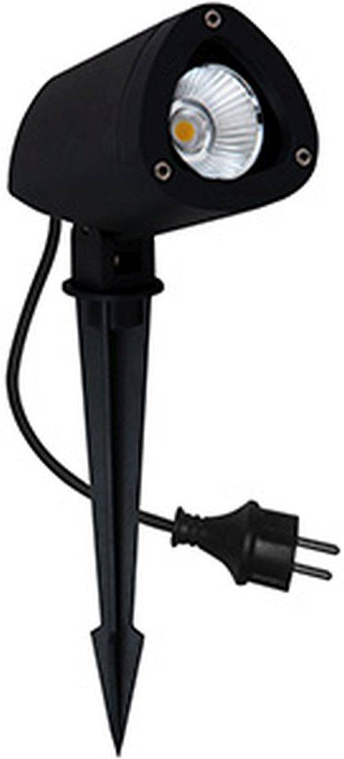 Ein schwarzer elektrischer Stecker, der mit einem Kabel verbunden ist und teilweise vor einem weißen Hintergrund zu sehen ist.