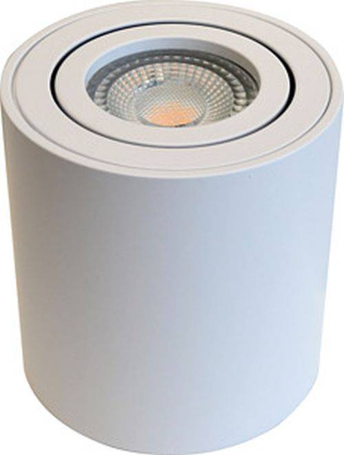 Eine runde, weiße LED-Deckeneinbauleuchte mit einem metallischen Innenring, konzipiert für gezielte Beleuchtung in modernen Innenräumen.