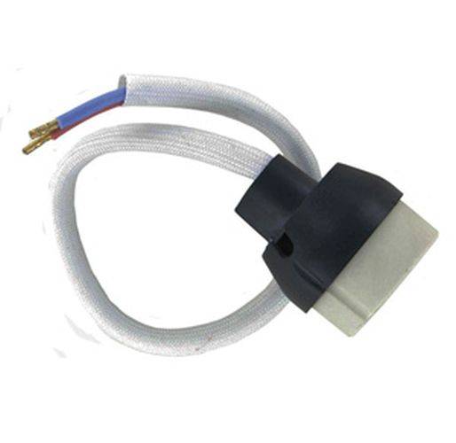 HV Halogenfassung GZ10 mit Gewebeschlauch und Klemmen