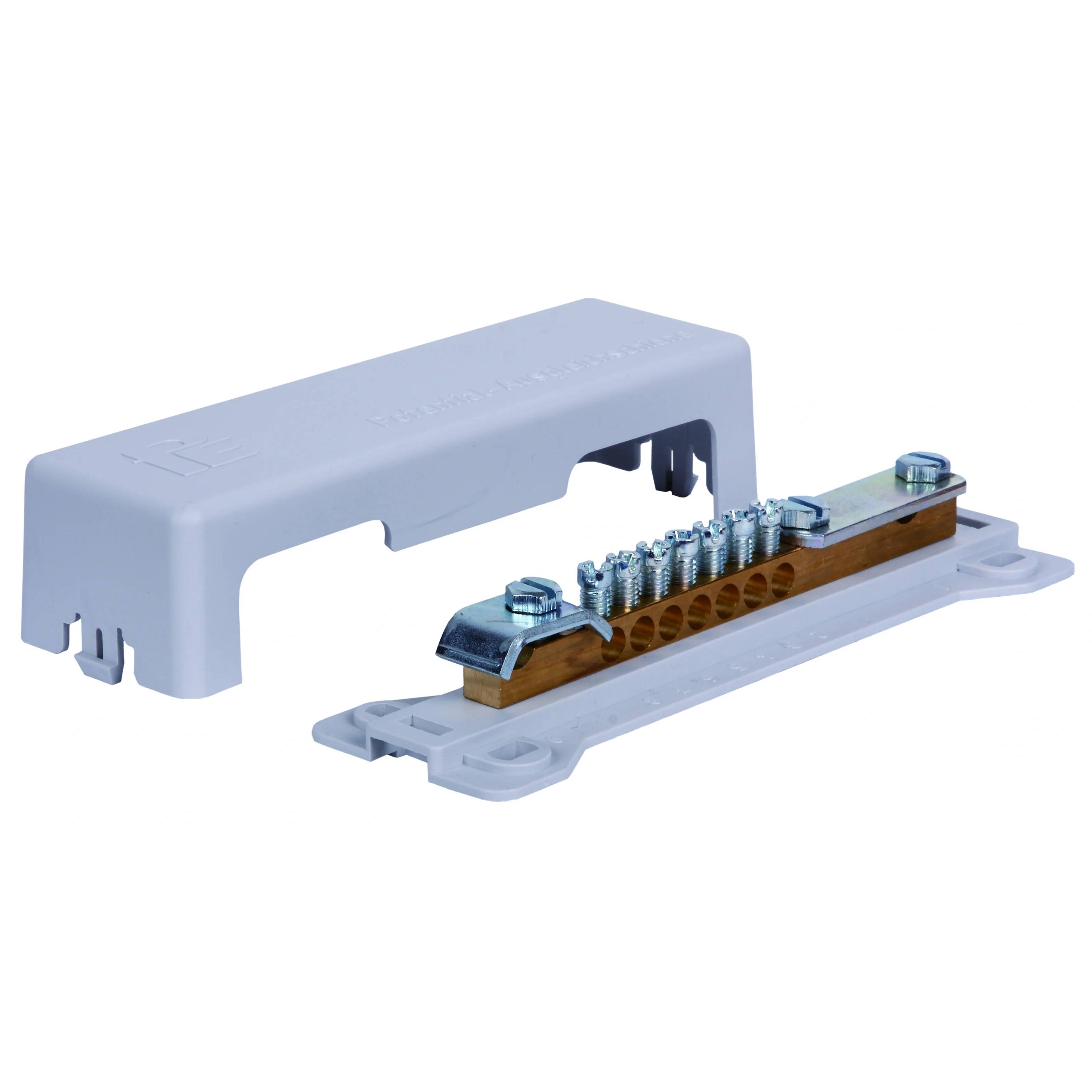 Pollmann Potentialausgleichsschiene, 1x EBE 30x4 oder RD 8-10, 7x Rundleiter 6-25 mm², 1 Stk.