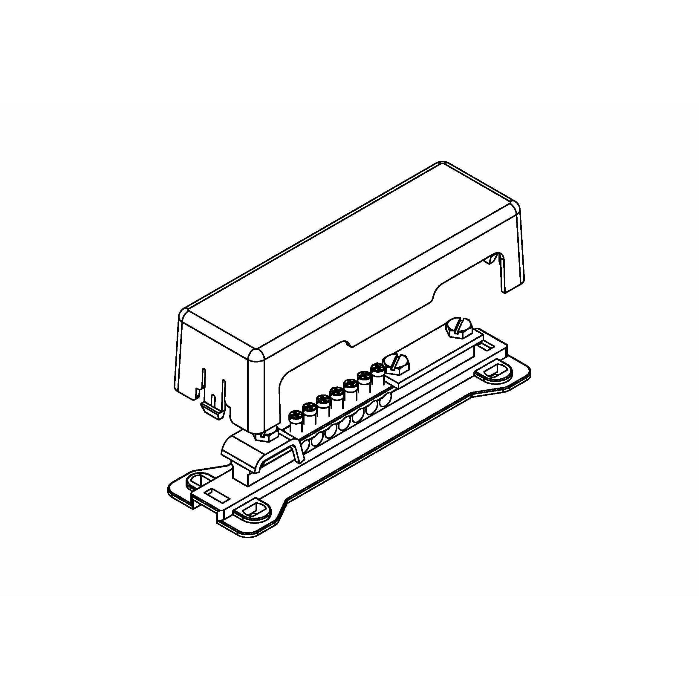 Pollmann Potentialausgleichsschiene, 1x EBE 30x4 oder RD 8-10, 7x Rundleiter 6-25 mm², 1 Stk.
