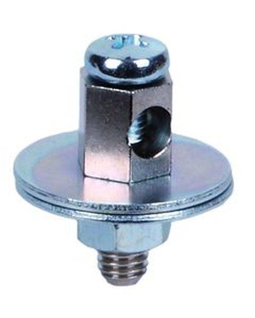 Bad-Erdungsklemme 1x16mm² Messing vernickelt VE10