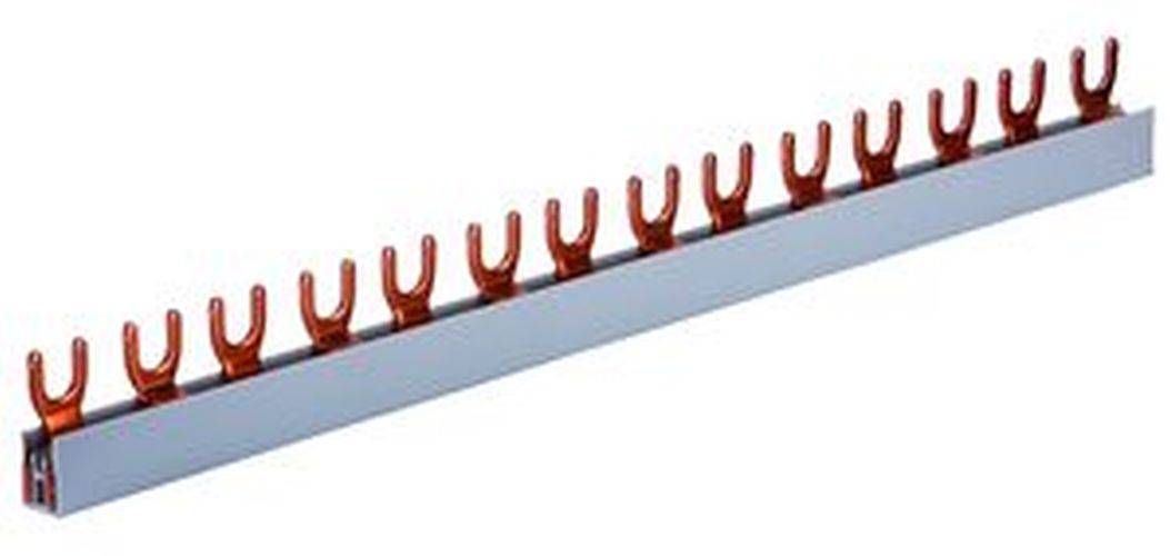 Gabel-Phasenschiene 2-pol. 221 32 03 210mm / 10mm²/63A / Cu G-2L-210/10