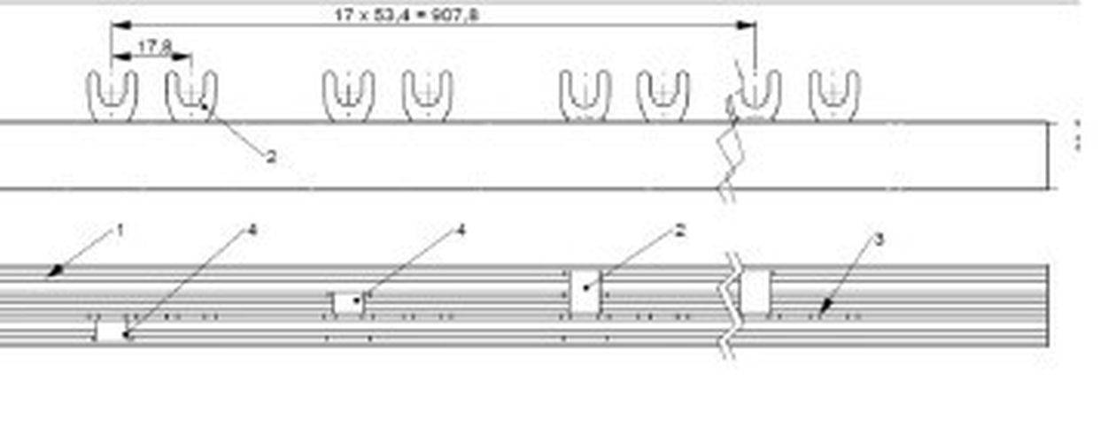 Gabel-Phasenschiene 4-pol. 221 34 89 G-L1+N+17,8-L2+N+17,8-L3+N+17,8-1000/16
