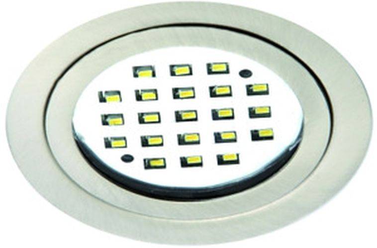 LED Möbel-Einbaustrahler Lara eisen-geb. 21 LED / 2W / 120° / 3000K