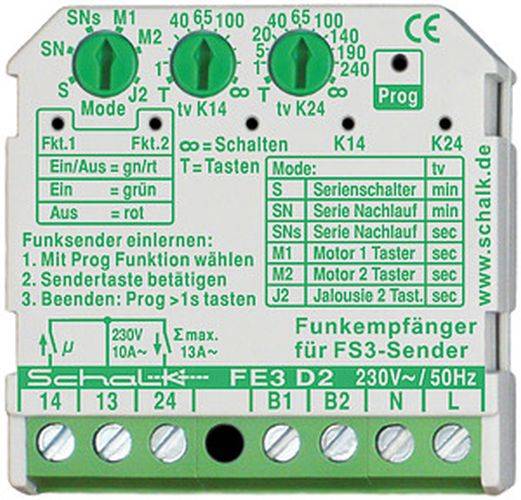 SCHALK Funk-Empfänger FE3 D2 230V AC, 2 Schließer