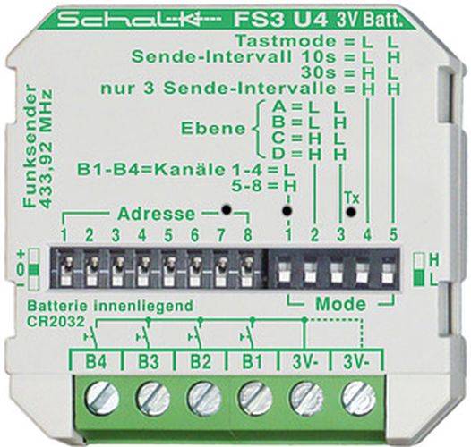 SCHALK Funk-Sender FS3 U4 3V DC, 4-Kanal, inkl. Batterie