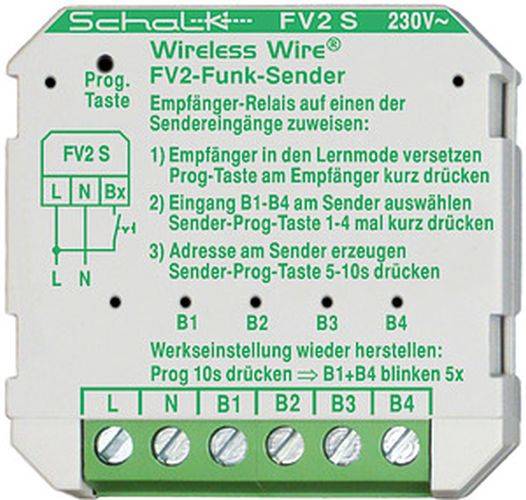 SCHALK Funk-Sender FV2 S 4 Eingänge 230V AC