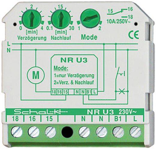 SCHALK Nachlaufrelais m.Einschaltverzg. 230V AC / UP NRU3