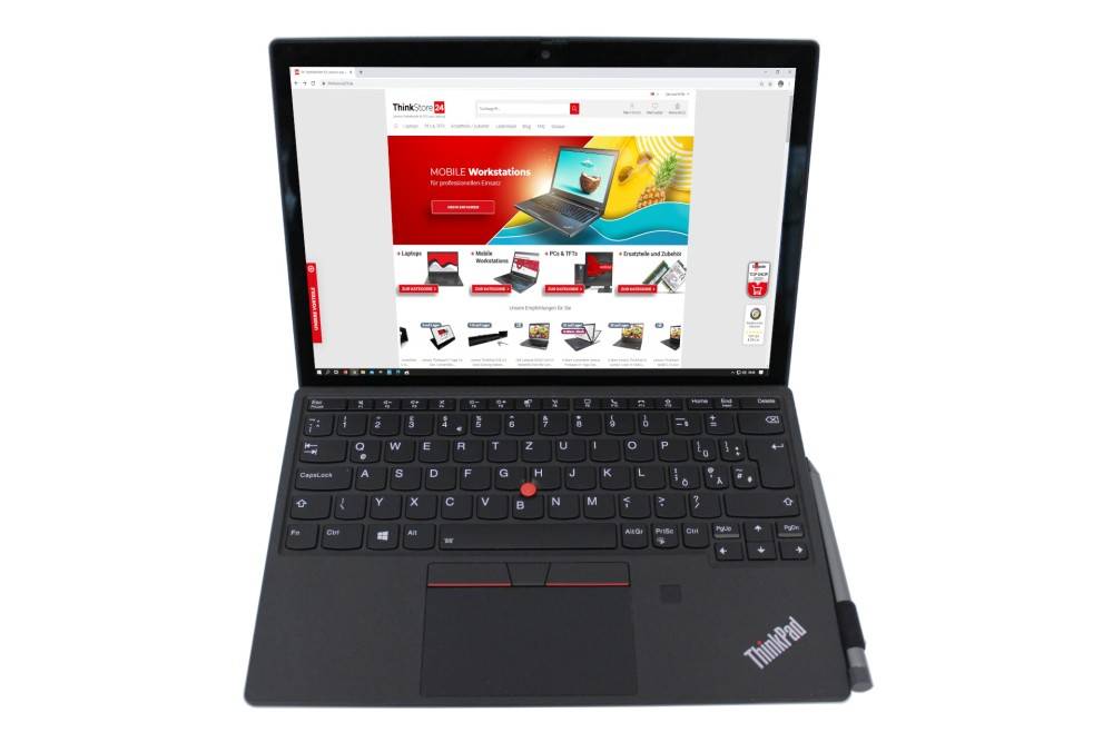 Ein Laptop zeigt eine Website für 