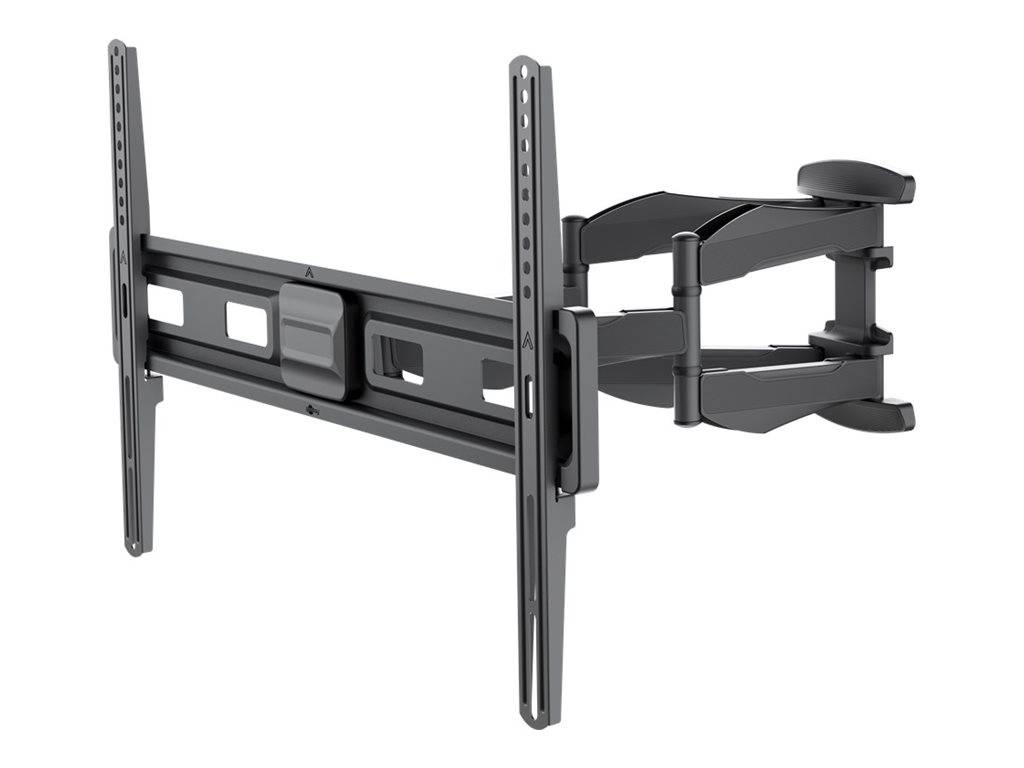 Flach-Bildschirm-TV-Wandhalterung mit schwenkbarem Arm für einstellbare Sichtwinkel. Geeignet für verschiedene TV-Größen und Wandarten.