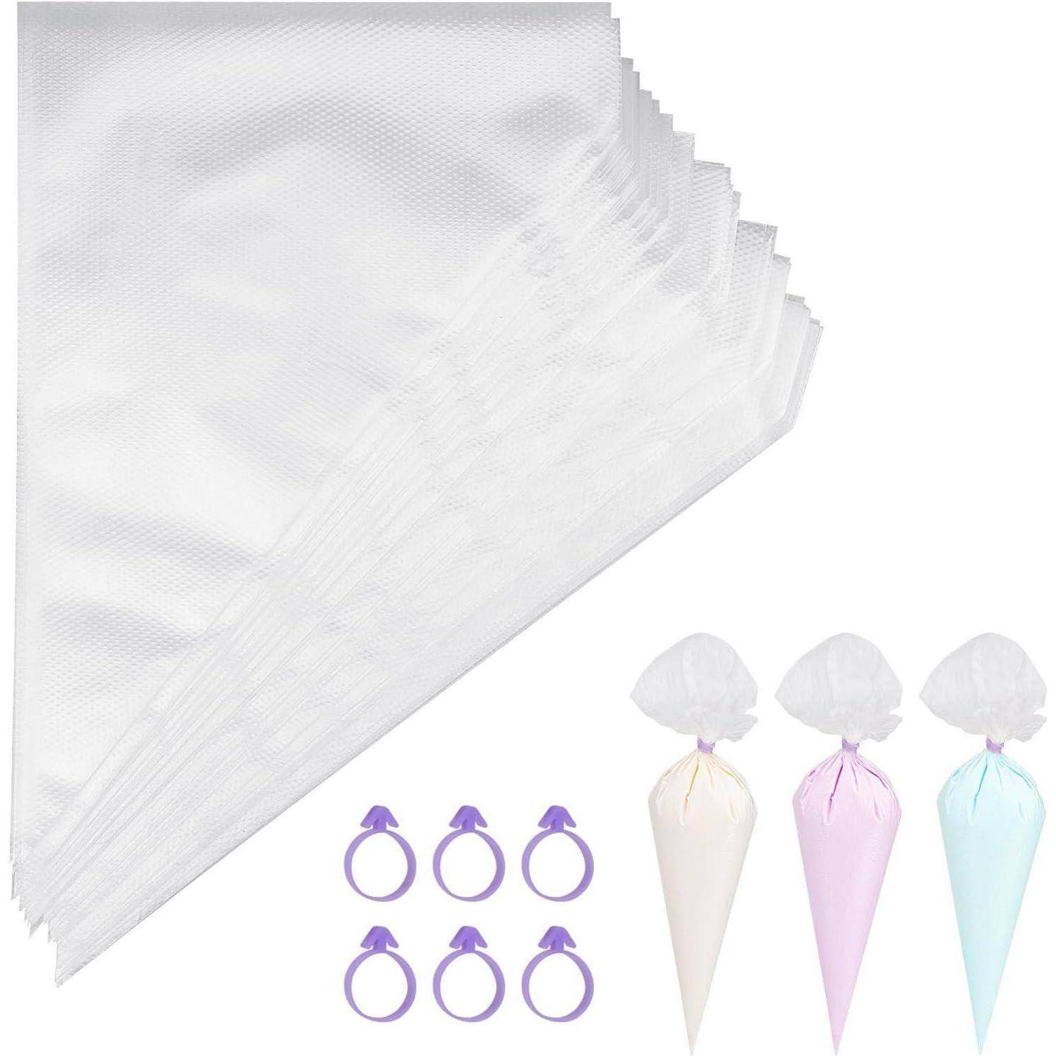 100 Stück Einweg Spritzbeutel Transparent 30x20 cm, Profi Spritzbeutel