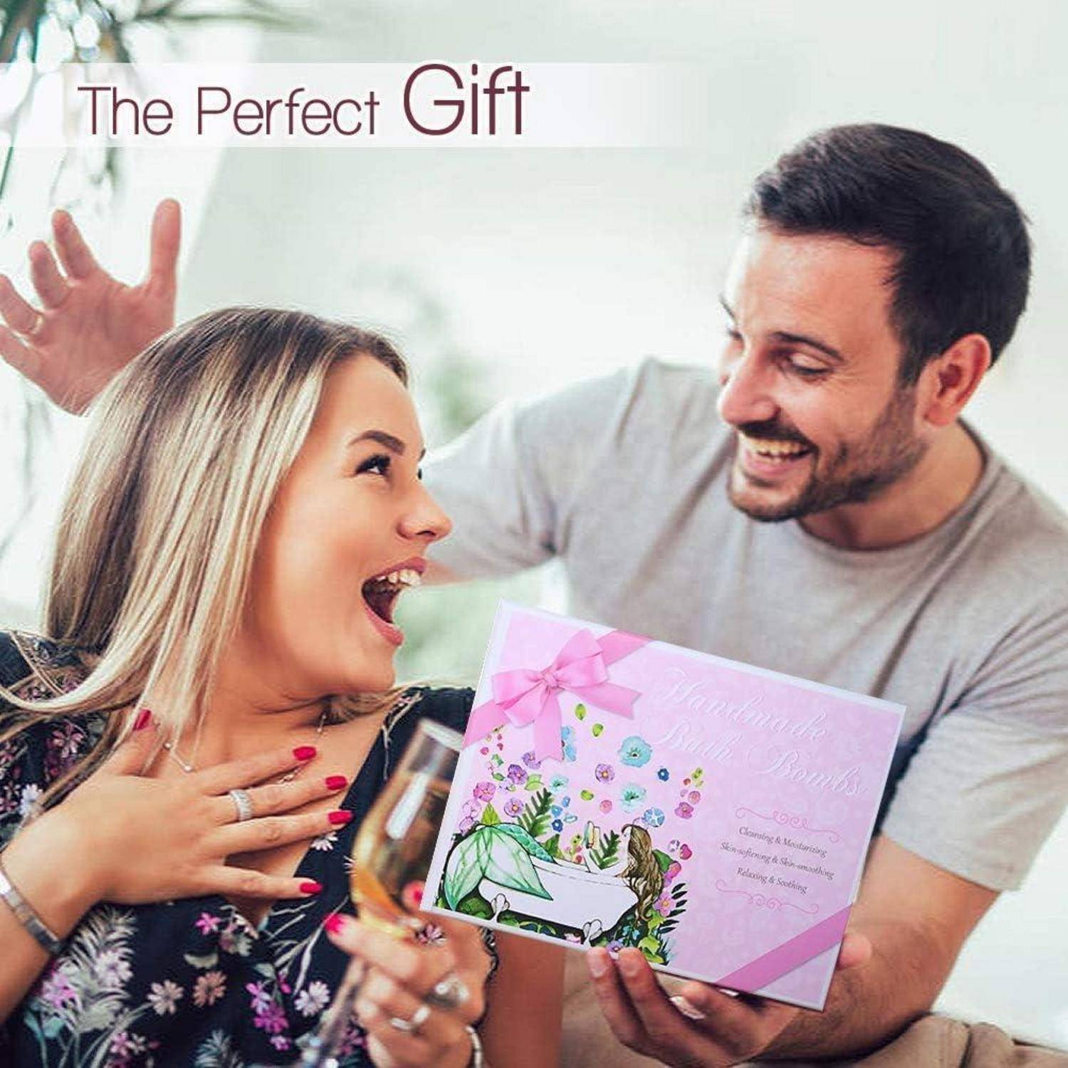 Badebomben Geschenkset 7 Düfte Natur Pur für Frauen Freundin Mutter